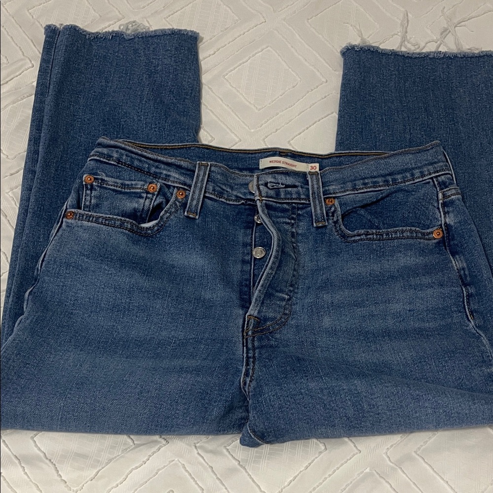 Levi's WEDGIE straight Indigo Cropped Jeans